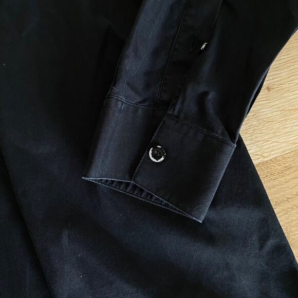 Burberry Button Front Shirt in Black - Picture 2 of 6